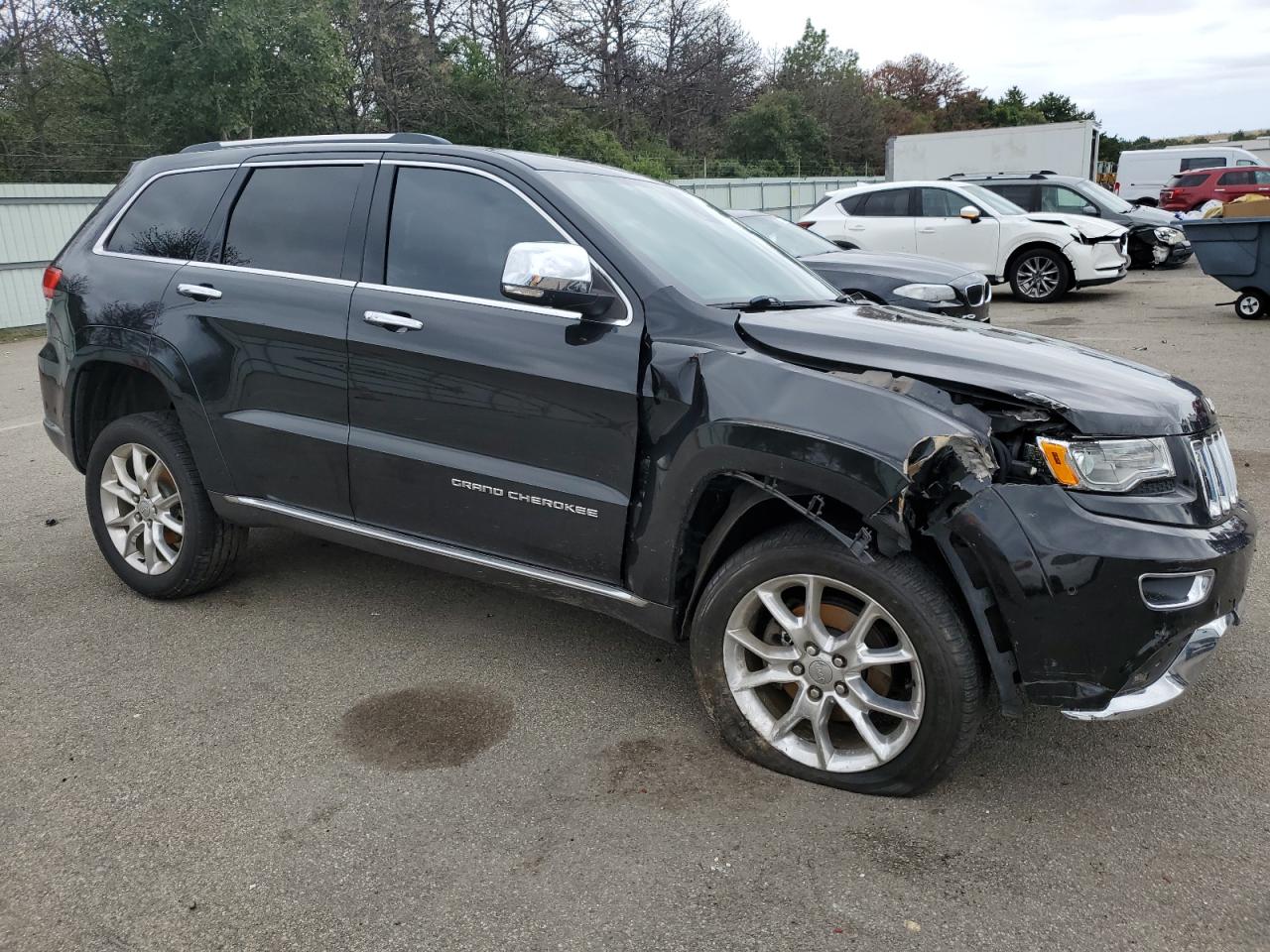 2015 Jeep Grand Cherokee VIN 1C4RJFJG0FC157778 Copart auction photo, front end / undercarriage damage thumbnail 4