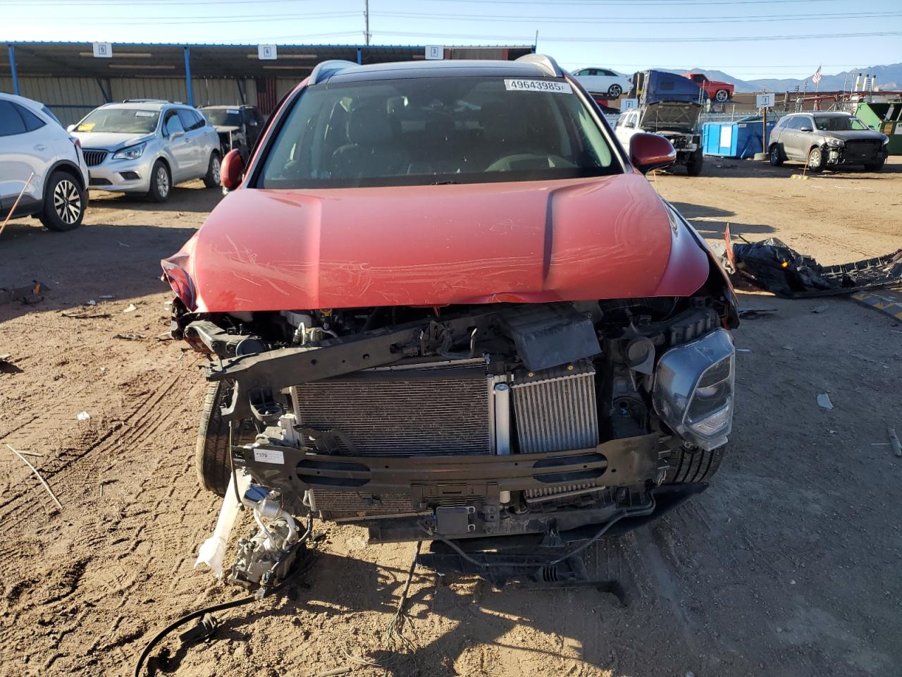 2020 Hyundai Santa Fe VIN 5NMS5CAA4LH223553 Copart auction photo, front end / side damage thumbnail 5