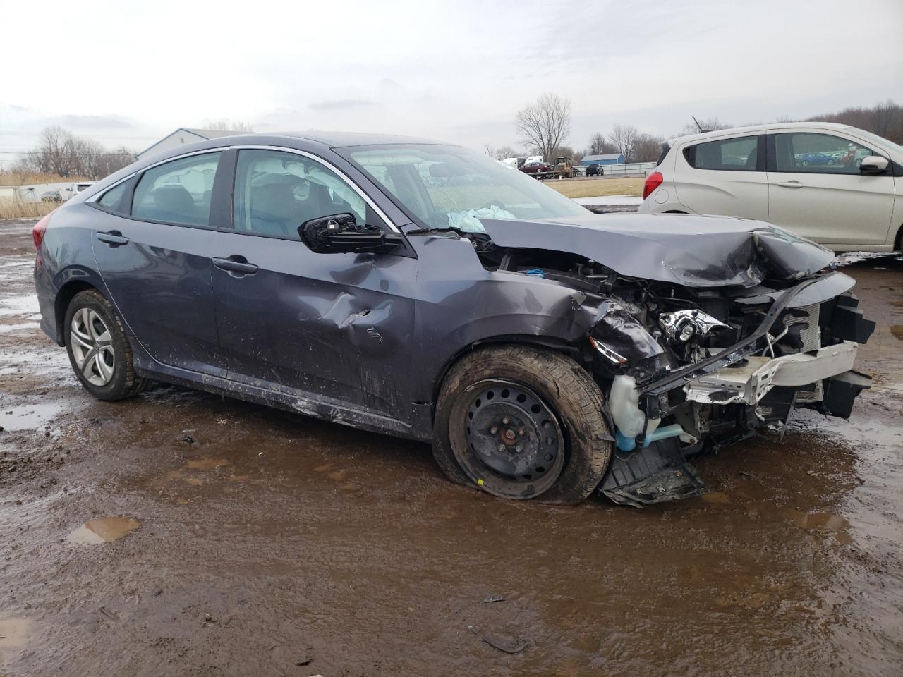 2018 Honda Civic VIN 19XFC2F57JE008458 Copart auction photo, all over / undercarriage damage thumbnail 4