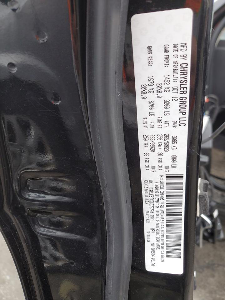 2013 Jeep Grand Cherokee VIN 1C4RJFBTXDC573720 Copart auction photo, side / rear end damage thumbnail 13