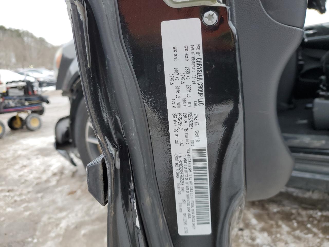 2015 Dodge Caravan VIN 2C4RDGBG6FR625659 Copart auction photo, rollover damage thumbnail 15