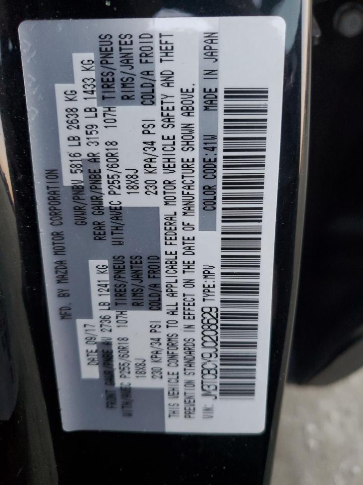 2018 Mazda CX-9 VIN JM3TCBCY9J0208629 Copart auction photo, front end damage thumbnail 14