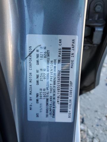 2012 Mazda 3 VIN JM1BL1V85C1565962 Copart auction photo, rear end damage thumbnail 12