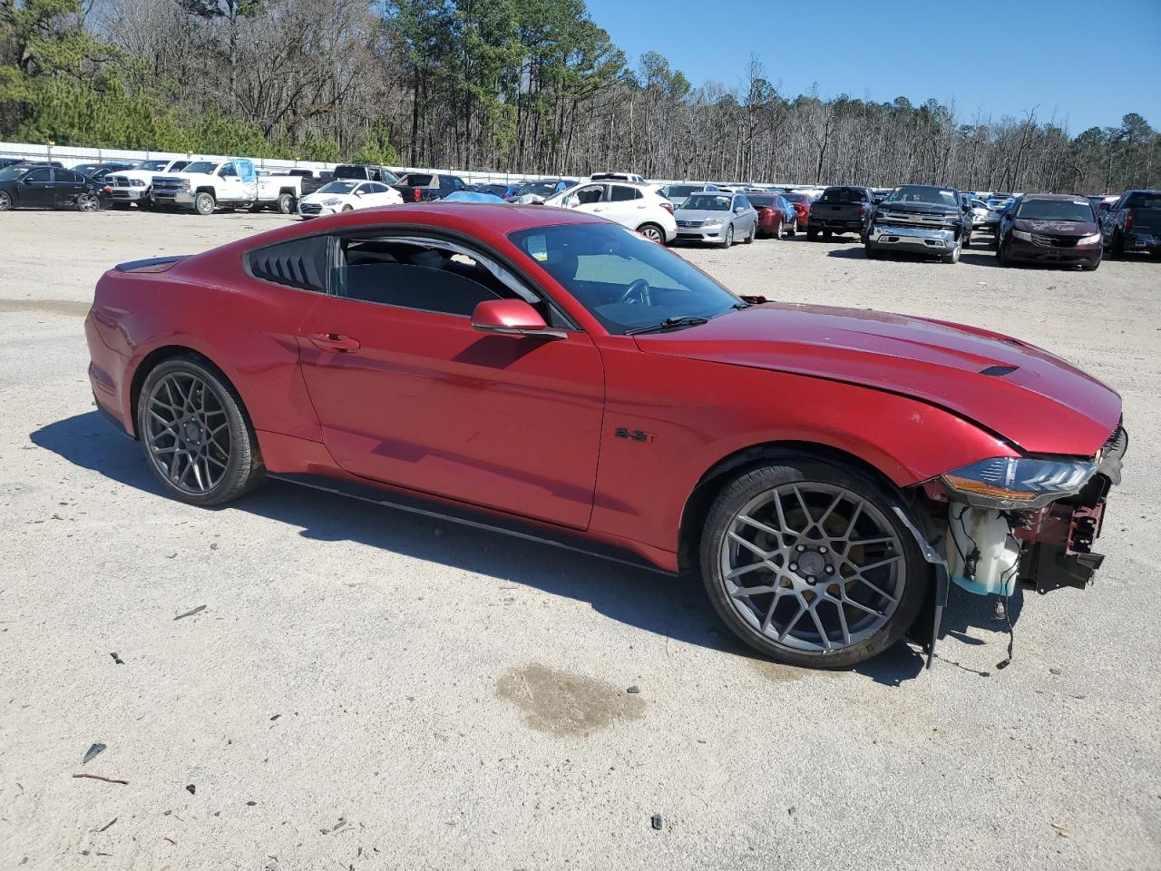 2020 Ford Mustang VIN 1FA6P8TH9L5129115 Copart auction photo, side / rear end damage thumbnail 4