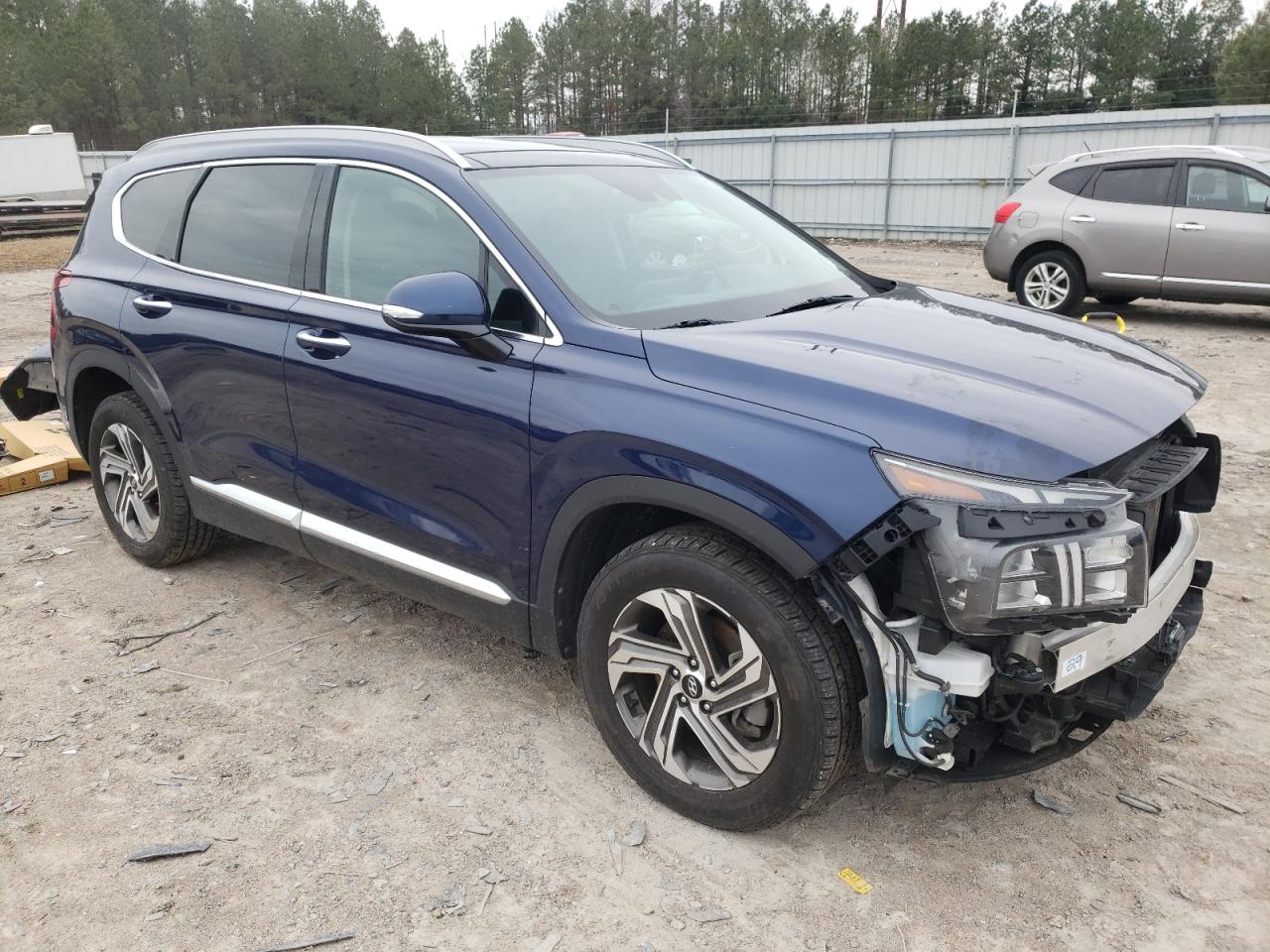 2021 Hyundai Santa Fe VIN 5NMS34AJ9MH336024 Copart auction photo, front end / side damage thumbnail 4