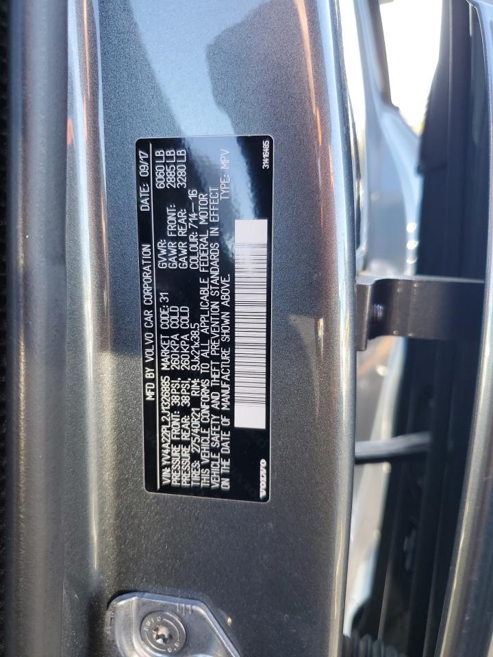 2018 Volvo XC90 VIN YV4A22PL2J1326885 Copart auction photo, front end damage thumbnail 14