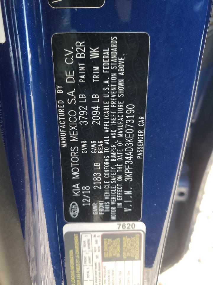 2019 KIA Forte VIN 3KPF34AD3KE073190 Copart auction photo, front end damage thumbnail 15