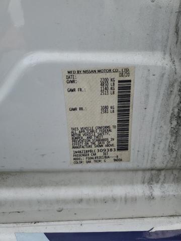2020 Nissan Leaf VIN 1N4BZ1BP8LC309383 Copart auction photo, rear end / front end damage thumbnail 12