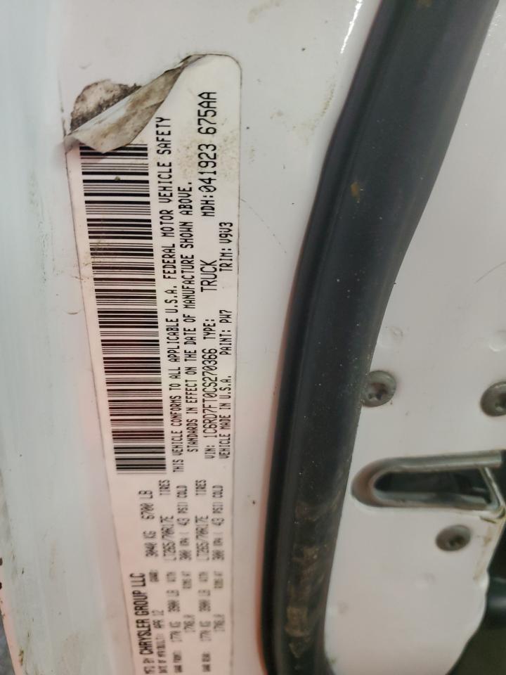 2012 Dodge RAM VIN 1C6RD7FT0CS270366 Copart auction photo, front end / undercarriage damage thumbnail 14