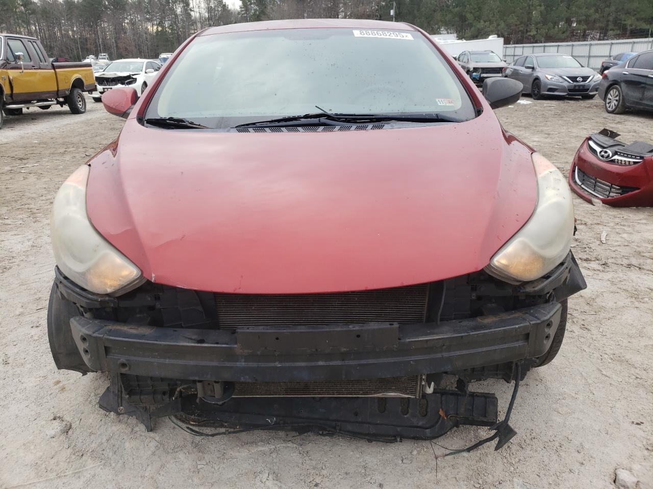 2011 Hyundai Elantra VIN KMHDH4AE5BU106690 Copart auction photo, front end / undercarriage damage thumbnail 5