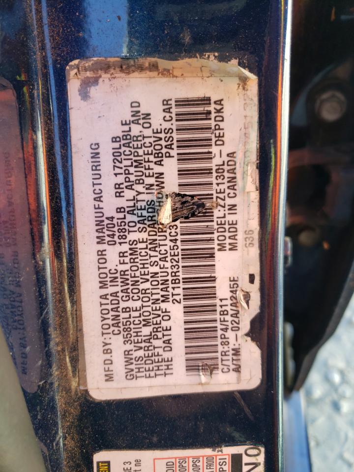 2004 Toyota Corolla VIN 2T1BR32E54C311914 Copart auction photo, side / normal wear damage thumbnail 12