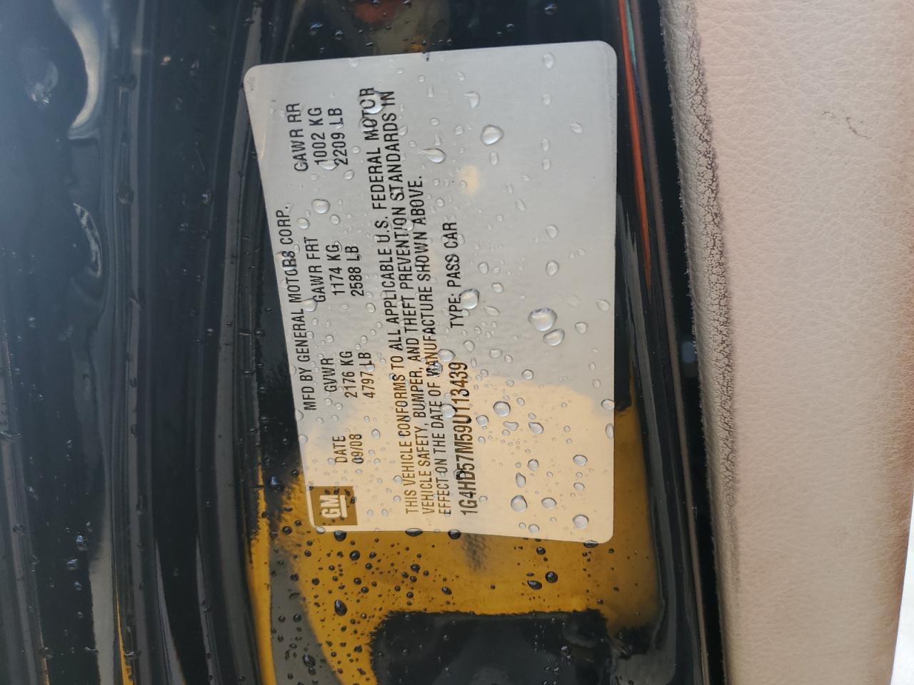 2009 Buick Lucerne VIN 1G4HD57M59U113439 Copart auction photo, front end / undercarriage damage thumbnail 12
