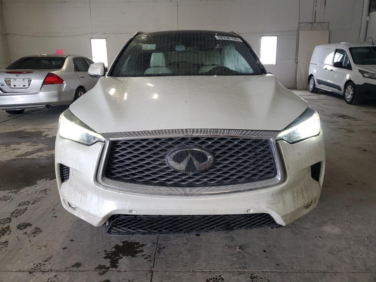 2019 Infiniti QX50 VIN 3PCAJ5M35KF113398 Copart auction photo, side / front end damage thumbnail 5