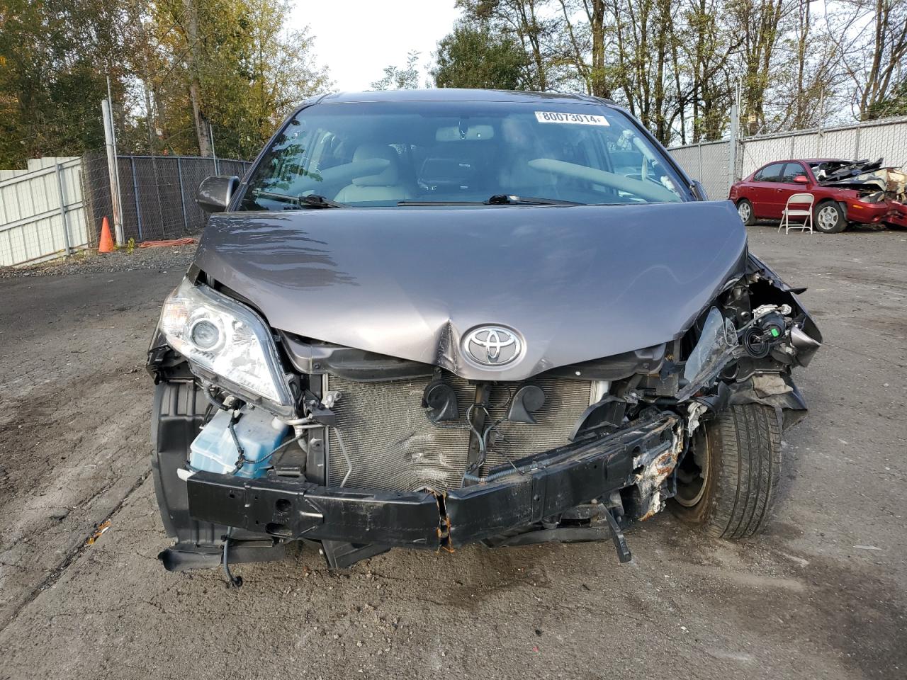 2016 Toyota Sienna VIN 5TDYK3DC0GS744420 Copart auction photo, front end / side damage thumbnail 5