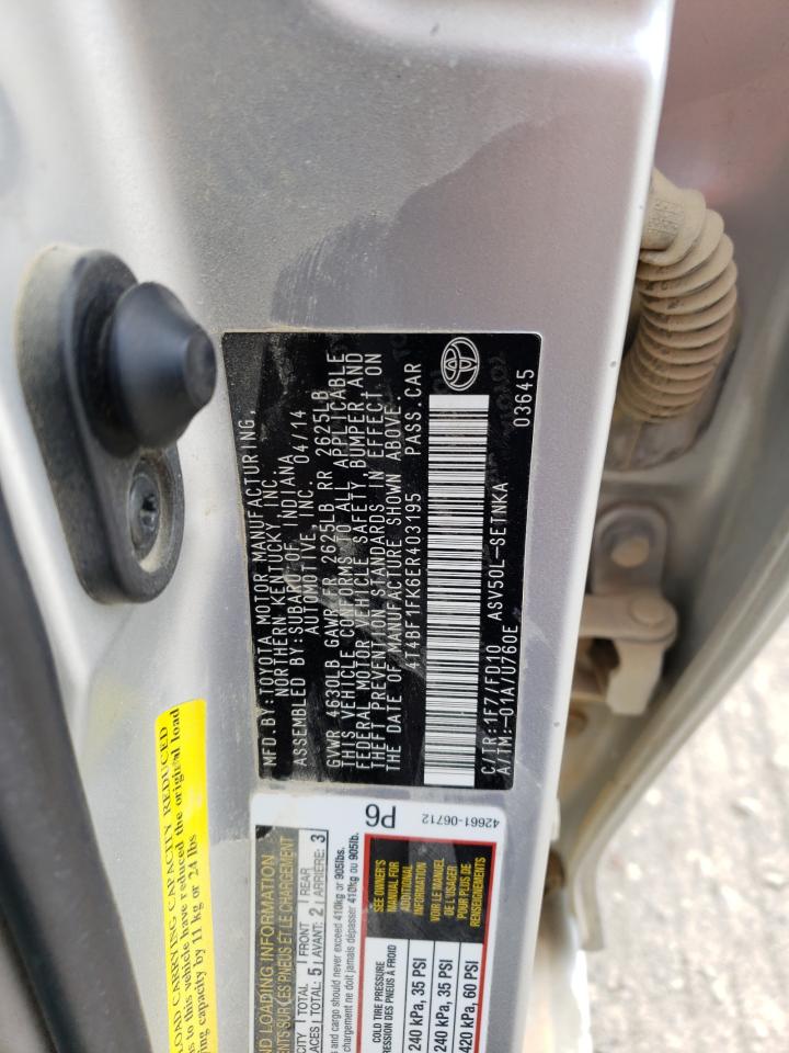 2014 Toyota Camry VIN 4T4BF1FK6ER403195 Copart auction photo, front end damage thumbnail 15