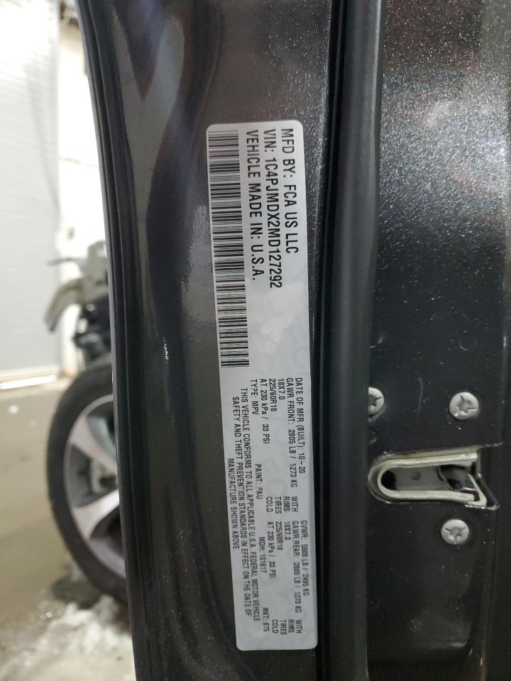 2021 Jeep Grand Cherokee VIN 1C4PJMDX2MD127292 Copart auction photo, front end damage thumbnail 14