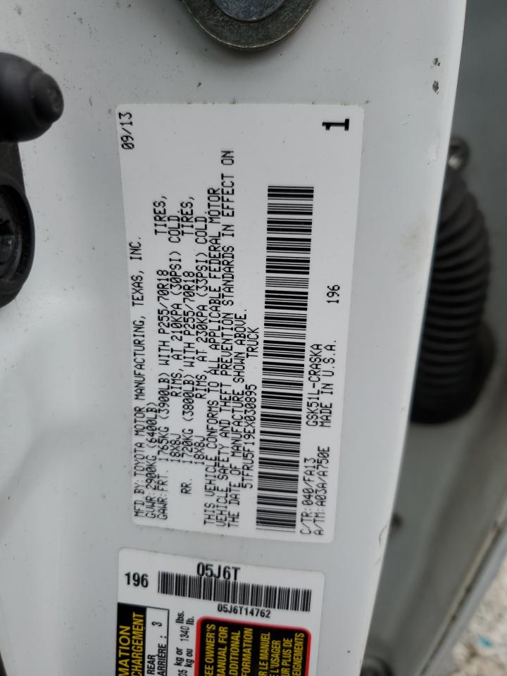 2014 Toyota Tundra VIN 5TFRU5F19EX030895 Copart auction photo, side / front end damage thumbnail 12