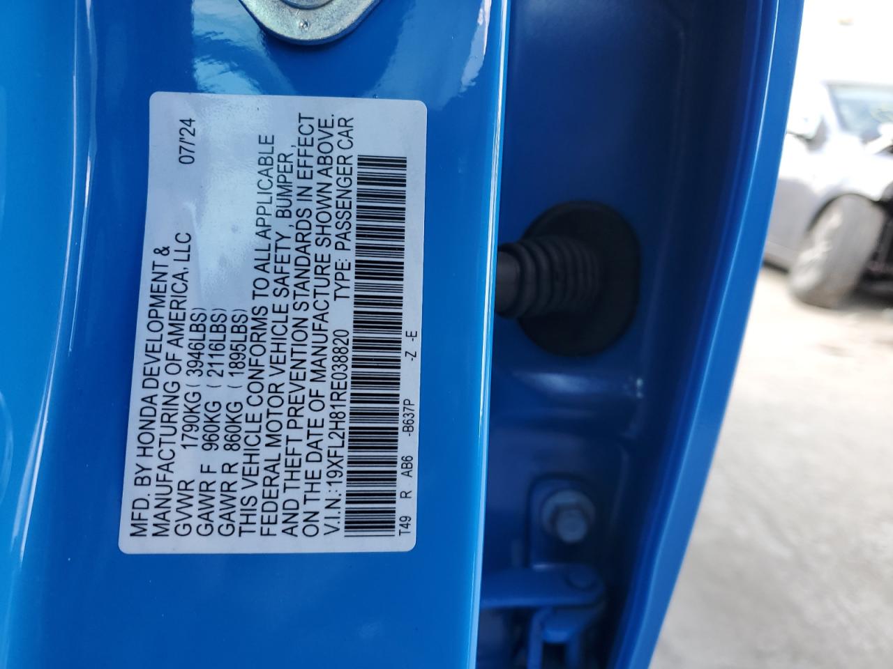2024 Honda Civic VIN 19XFL2H81RE038820 Copart auction photo, undercarriage / front end damage thumbnail 13
