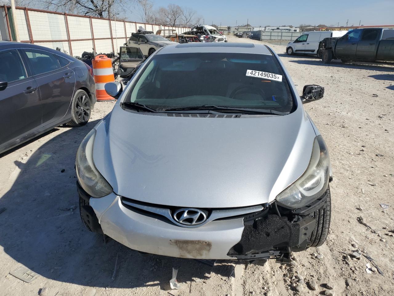 2015 Hyundai Elantra VIN 5NPDH4AEXFH597603 Copart auction photo, side / front end damage thumbnail 5