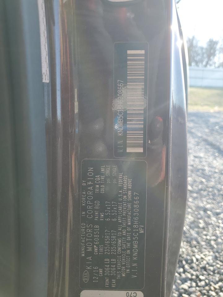 2017 KIA Sedona VIN KNDMB5C18H6308667 Copart auction photo, front end damage thumbnail 13