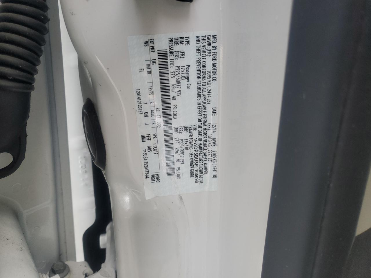 2015 Ford C-MAX VIN 1FADP5BU8FL105098 Copart auction photo, rear end / mechanical damage thumbnail 13