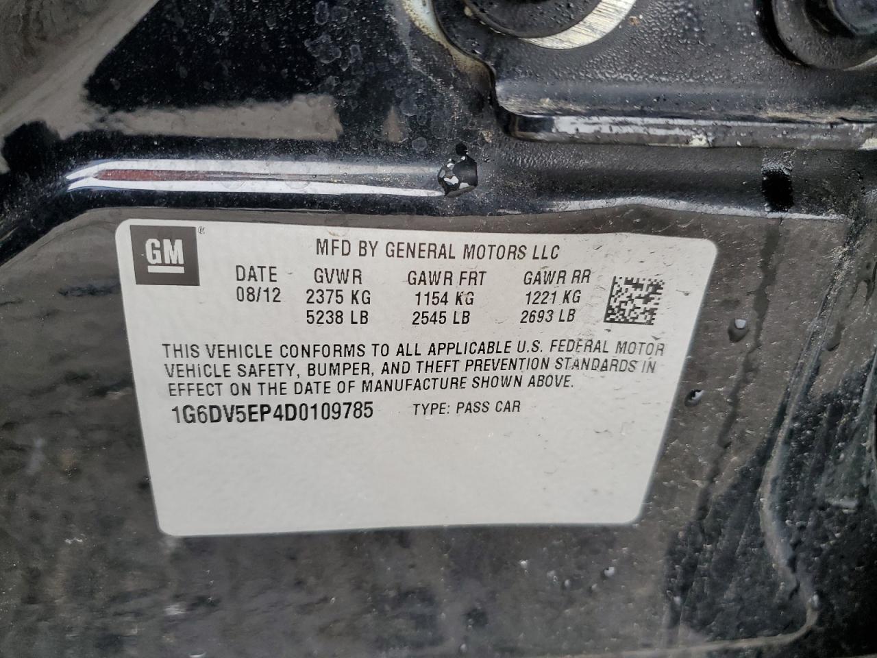 2013 Cadillac CTS VIN 1G6DV5EP4D0109785 Copart auction photo, all over / undercarriage damage thumbnail 13