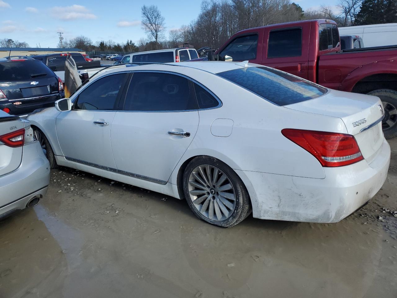 2014 Hyundai Equus VIN KMHGH4JH4EU083043 Copart auction photo, burn - engine damage thumbnail 2