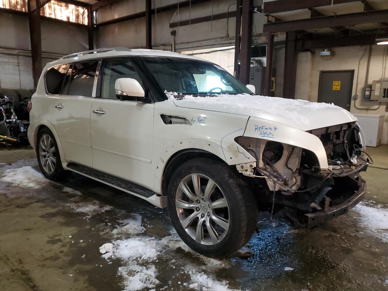 2011 Infiniti QX56 VIN JN8AZ2NEXB9001914 Copart auction photo, front end / minor dent/scratches damage thumbnail 4