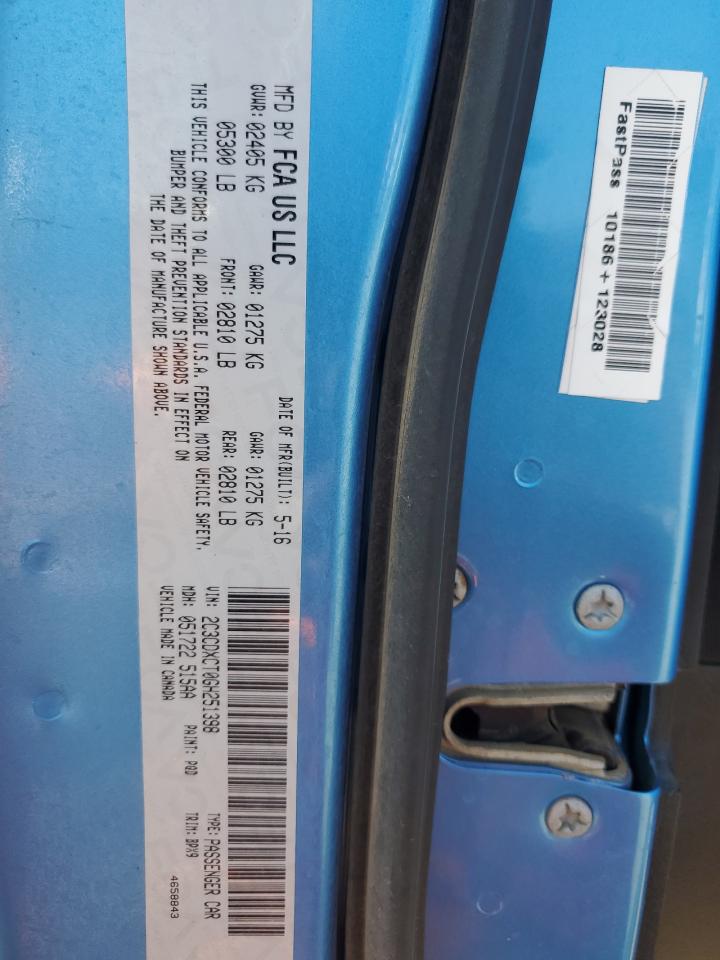 2016 Dodge Charger VIN 2C3CDXCT0GH251398 Copart auction photo, front end / minor dent/scratches damage thumbnail 14