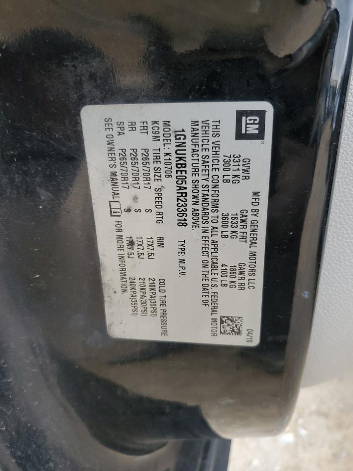 2010 Chevrolet Tahoe VIN 1GNUKBE05AR233618 Copart auction photo, front end damage thumbnail 14