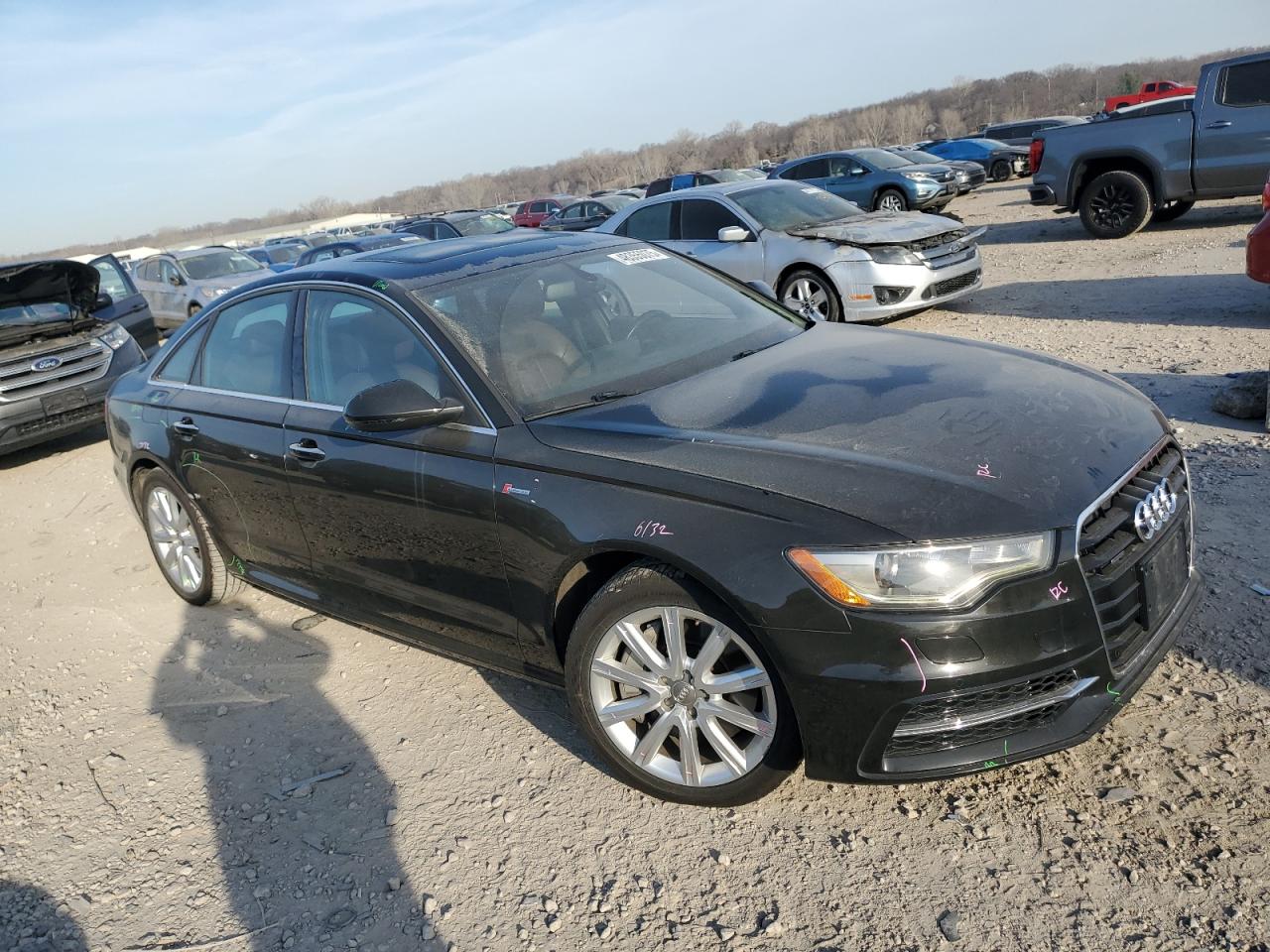 2015 Audi A6 VIN WAUFGAFC9FN002304 Copart auction photo, side damage thumbnail 4