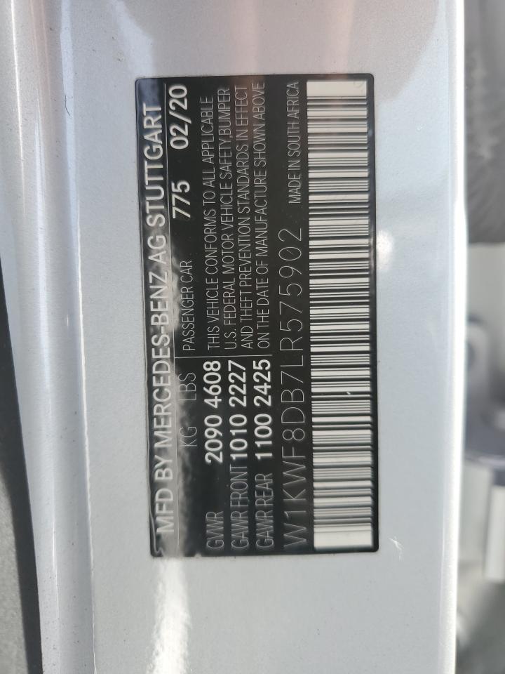 2020 Mercedes-Benz C-klasse VIN W1KWF8DB7LR575902 Copart auction photo, front end damage thumbnail 15