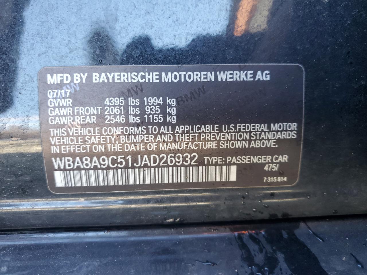 2018 BMW 3er VIN WBA8A9C51JAD26932 Copart auction photo, rear end / side damage thumbnail 14