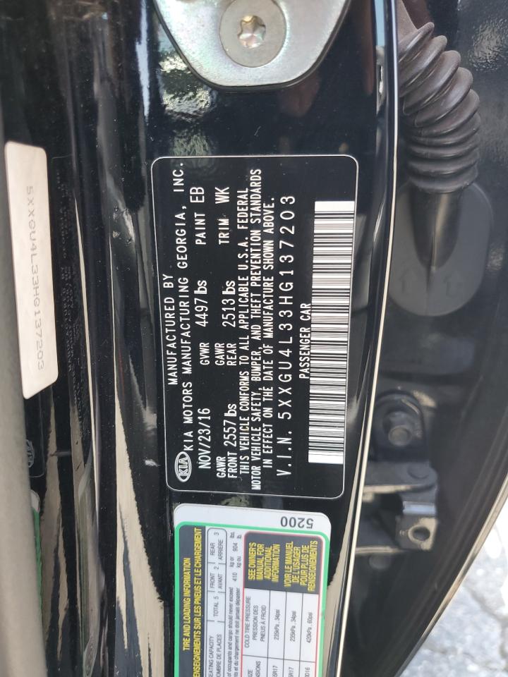 2017 KIA Optima VIN 5XXGU4L33HG137203 Copart auction photo, front end damage thumbnail 12