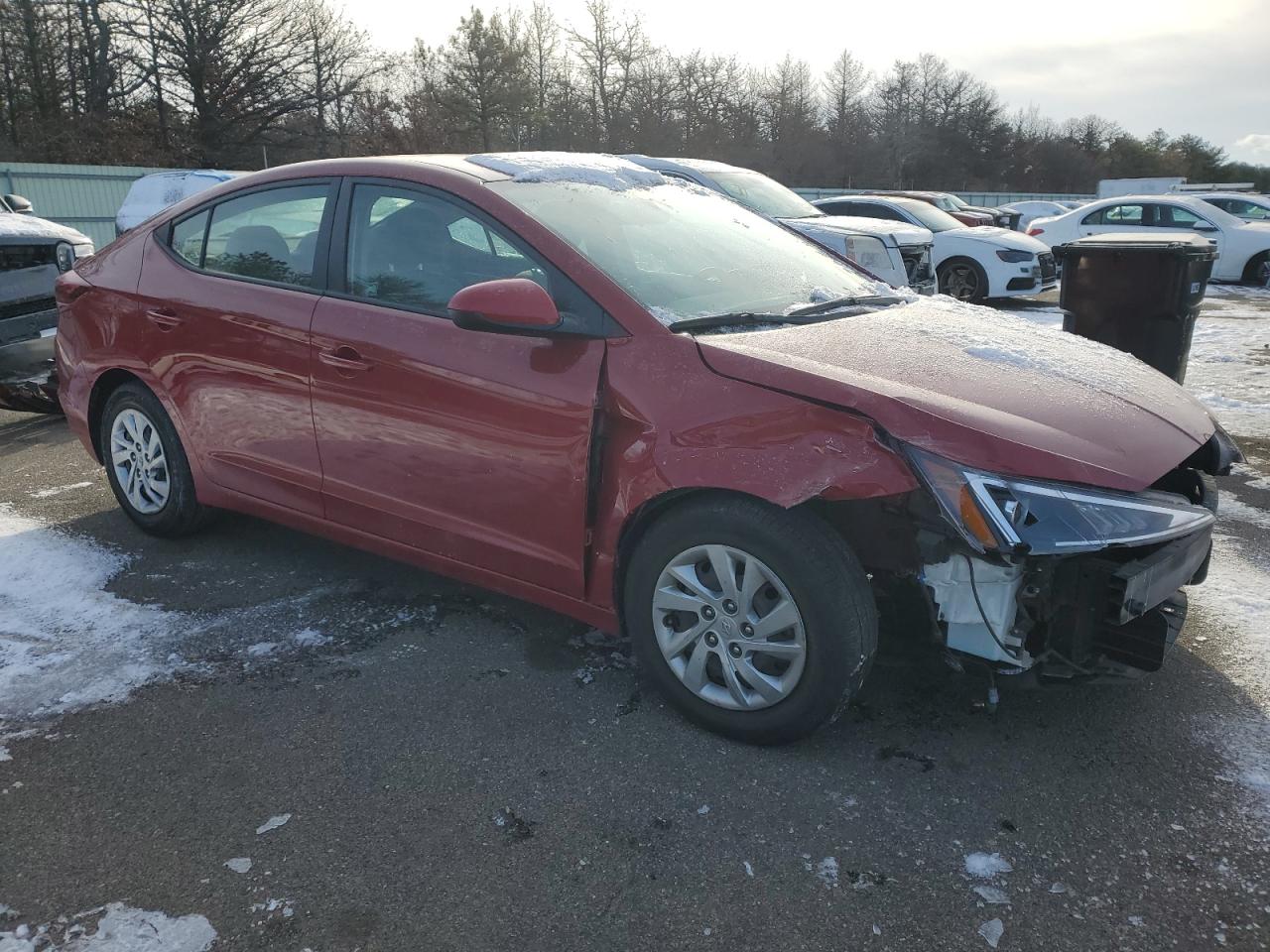 2020 Hyundai Elantra VIN KMHD74LF3LU925191 Copart auction photo, front end / side damage thumbnail 4