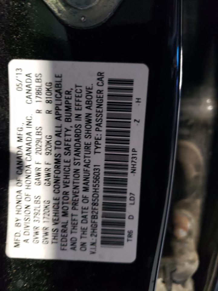 2013 Honda Civic VIN 2HGFB2F85DH556031 Copart auction photo, front end damage thumbnail 14