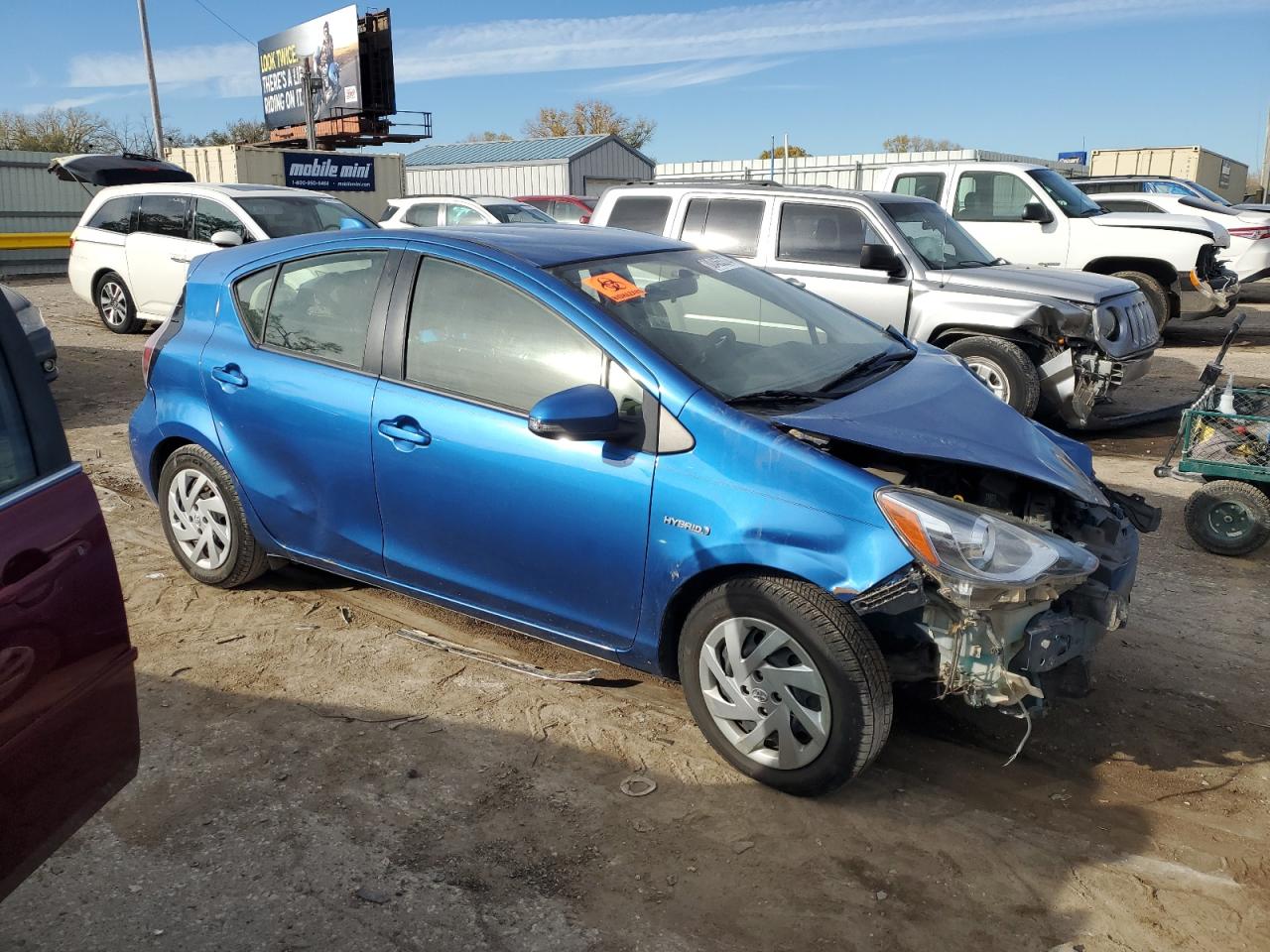 2015 Toyota Prius VIN JTDKDTB36F1108101 Copart auction photo, front end / side damage thumbnail 4
