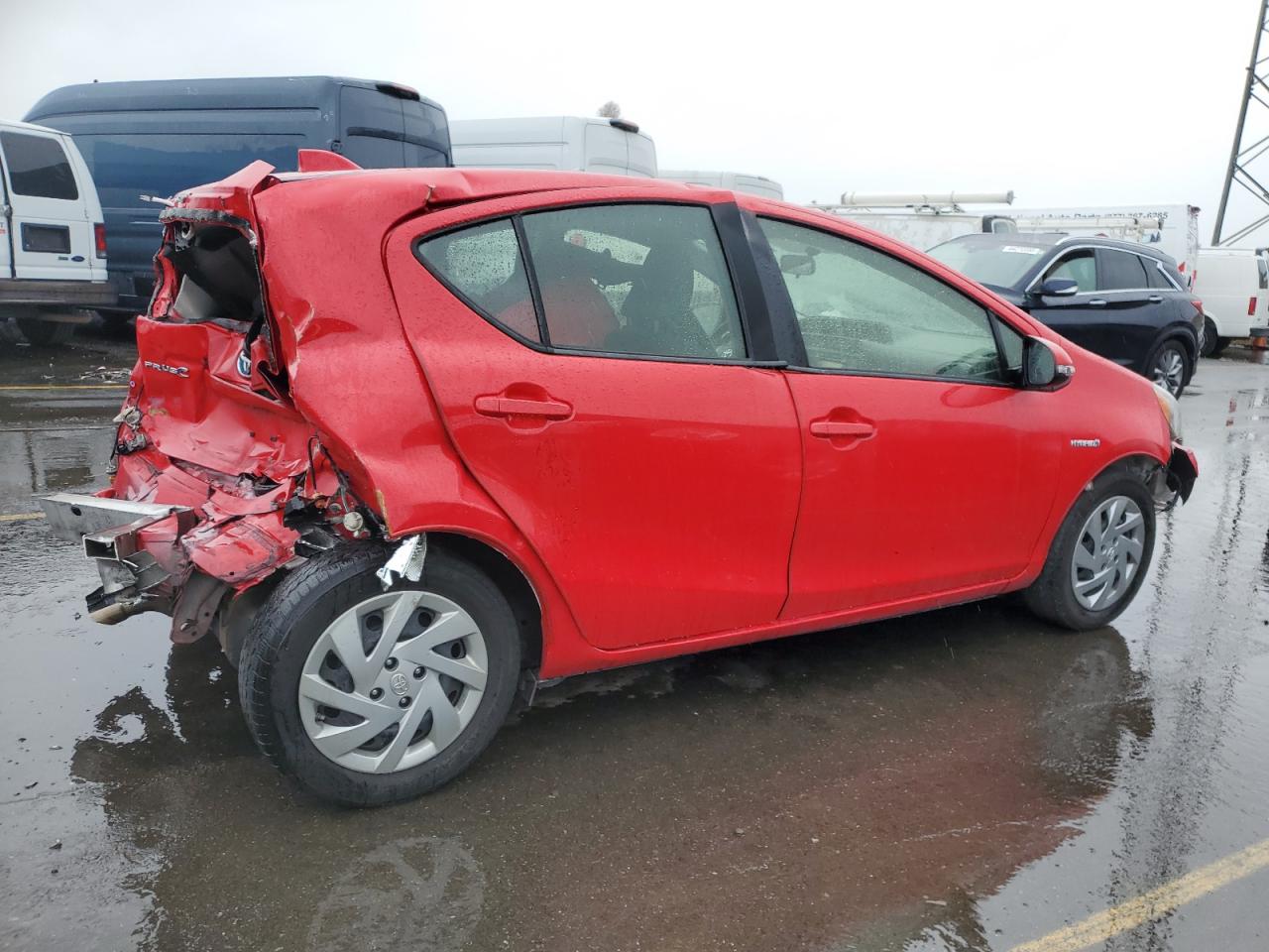 2015 Toyota Prius VIN JTDKDTB36F1105151 Copart auction photo, front end / rear end damage thumbnail 3