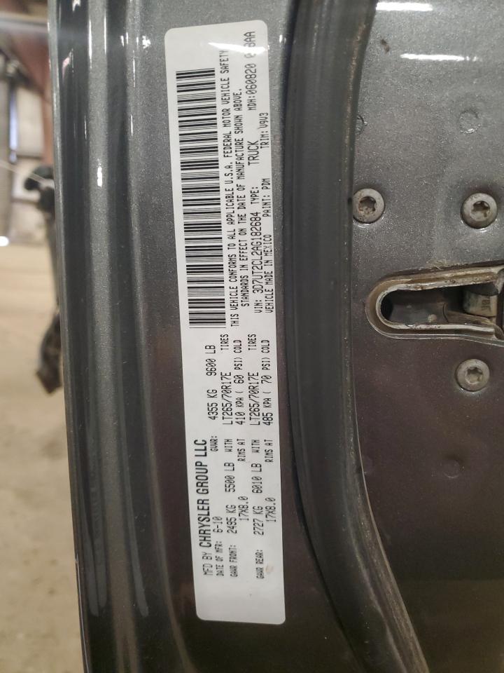 2010 Dodge RAM VIN 3D7UT2CL2AG182684 Copart auction photo, rollover damage thumbnail 15