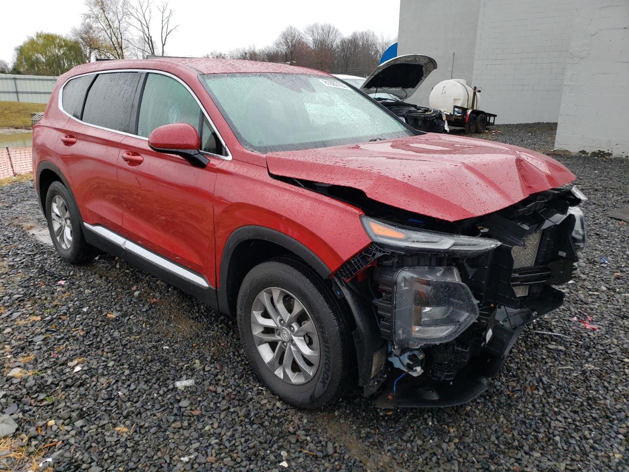 2019 Hyundai Santa Fe VIN 5NMS33AD5KH036949 Copart auction photo, front end / side damage thumbnail 4