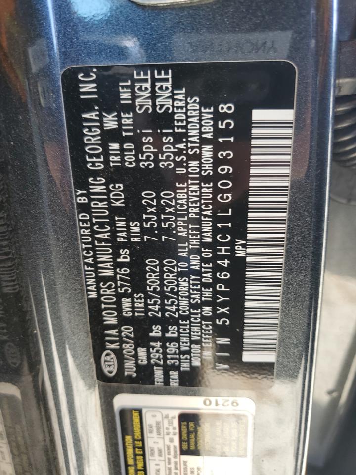 2020 KIA Telluride VIN 5XYP64HC1LG093158 Copart auction photo, front end damage thumbnail 13