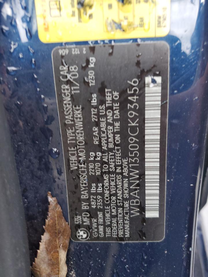 2009 BMW 5er VIN WBANW13509CK93456 Copart auction photo, side damage thumbnail 14