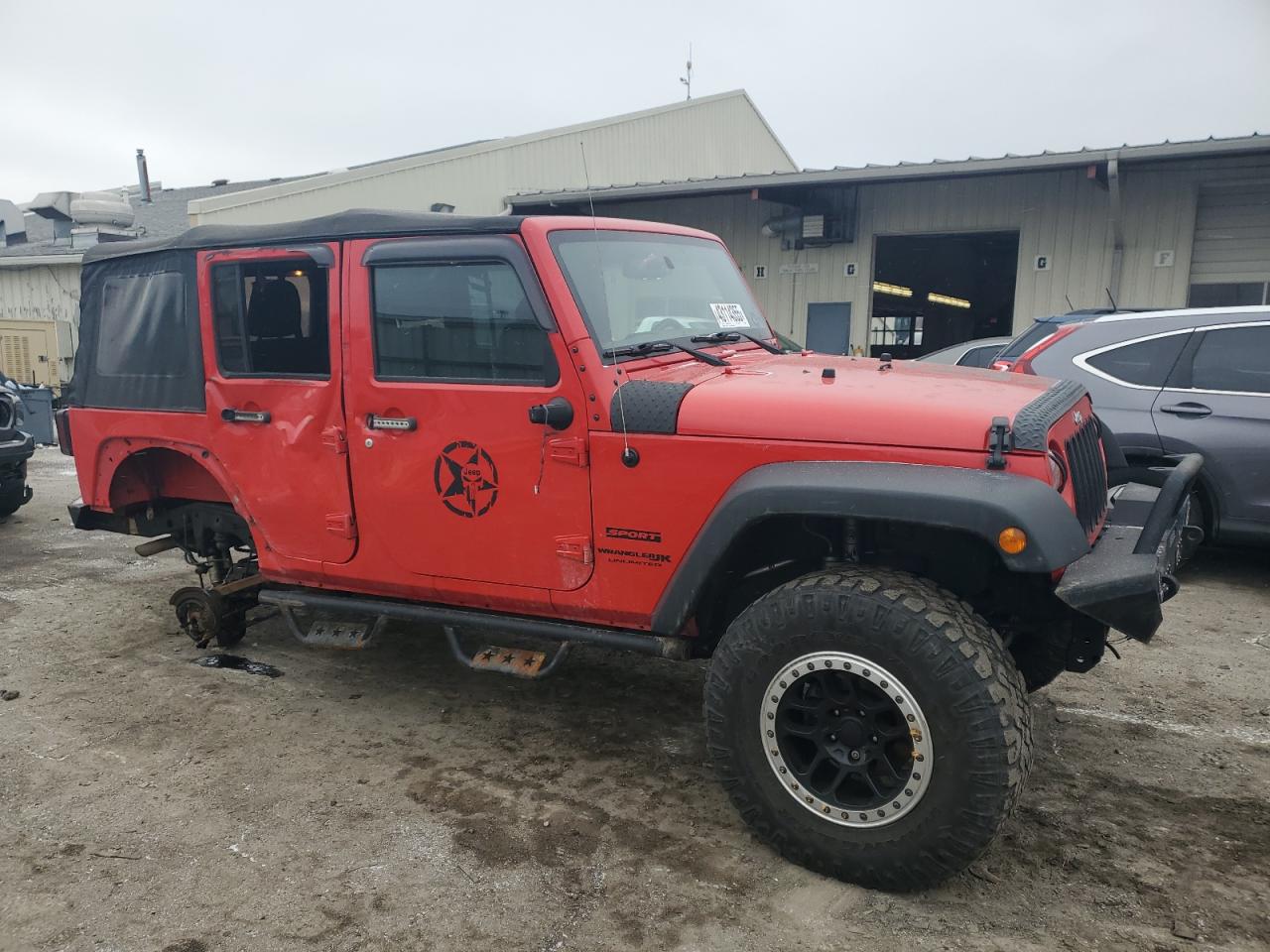 2018 Jeep Wrangler VIN 1C4BJWDGXJL812728 Copart auction photo, side / rear end damage thumbnail 4