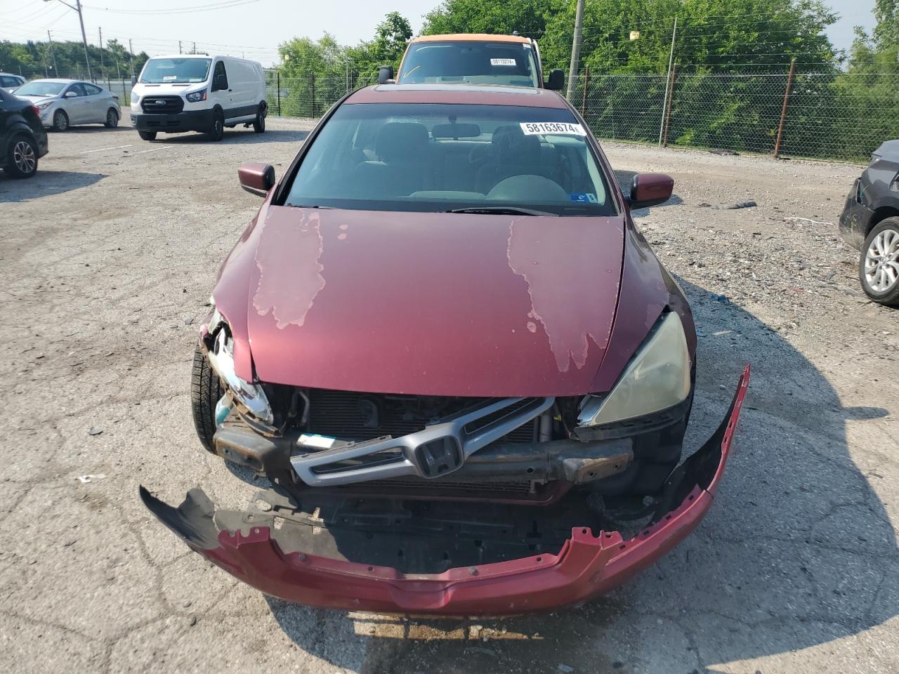 2004 Honda Accord VIN 1HGCM56774A126196 Copart auction photo, front end / mechanical damage thumbnail 5