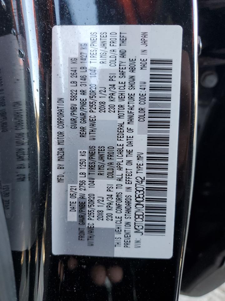 2021 Mazda CX-9 VIN JM3TCBDY0M0530742 Copart auction photo, rollover damage thumbnail 15