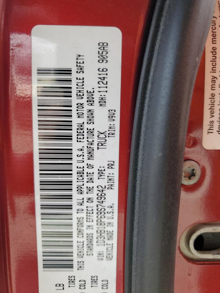 2009 Dodge RAM VIN 1D3HB18P69S749642 Copart auction photo, front end damage thumbnail 15