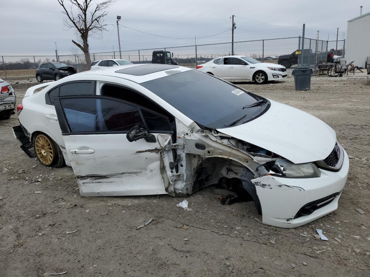 2015 Honda Civic VIN 2HGFB6E5XFH707995 Copart auction photo, all over damage thumbnail 4