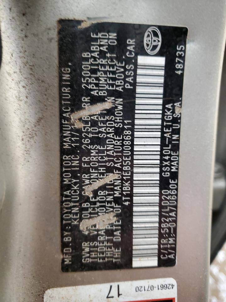 2014 Toyota Avalon VIN 4T1BK1EB5EU086811 Copart auction photo, all over damage thumbnail 13