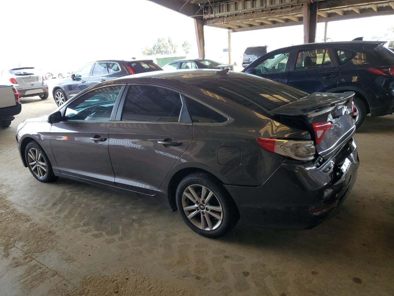 2015 Hyundai Sonata VIN 5NPE24AFXFH106901 Copart auction photo, rear end / front end damage thumbnail 2