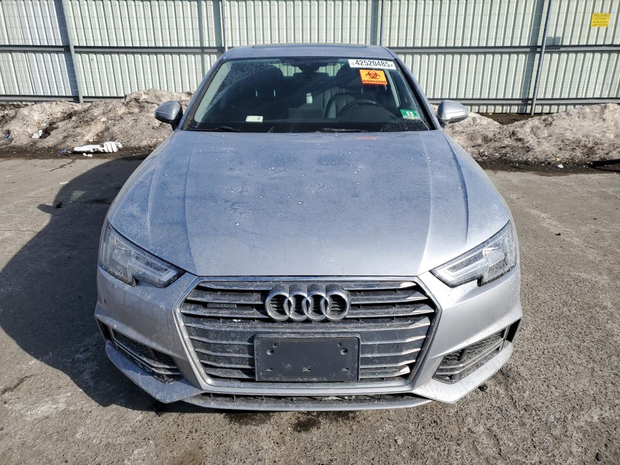 2018 Audi A4 VIN WAUENAF43JN010885 Copart auction photo, front end / side damage thumbnail 5